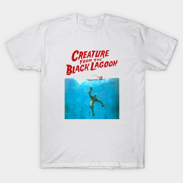 The Creature from the Black Lagoon JAWS parody - Gillman T-Shirt by hauntedjack